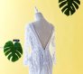 71LLW02 LL Long Sleeves Geometry Trumpet Low V back back Malaysia Baju Pengantin Baju Nikah Kahwin