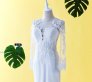 71LLW04 LL Long Sleeves Guipure lace Plain Train Button back Malaysia Baju Pengantin Baju Nikah Kahwin