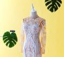 75LLW02 LL Fatine Long Sleeves High Collar Trumpet Champagne Malaysia Baju Pengantin Baju Nikah Kahwin