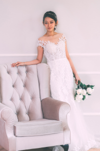 711LLW01 Celine illusion off shoulder guipure trumpet 3 Wedding Dress Rental Minimalist Malaysia, Full lace wedding dress malaysia, 